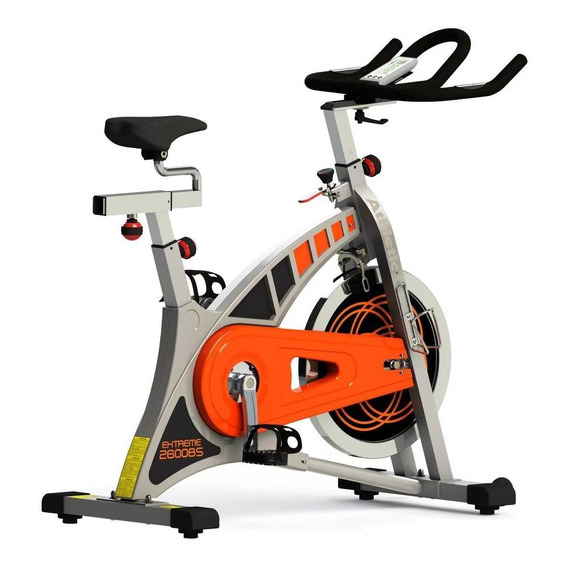 Bicicleta fija Athletic Extreme 2600BS para spinning color gris y naranja