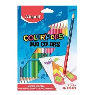 Lapices Maped 36 Colores Color Peps Duo Doble Punta X 18 Color Del Trazo Multicolor