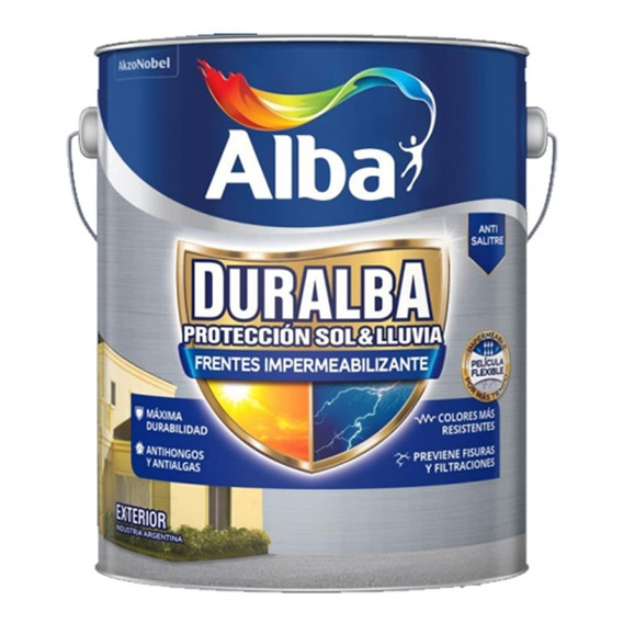 Latex Alba Frente Muros Impermeabilizante Duralba Blanco 20l