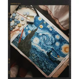 Kit Pintura Por Números Adultos Para Pintar Noche Estrellada