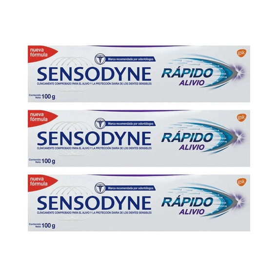 Combo X3 Sensodyne Crema Dental Alivio & Protección 100gr