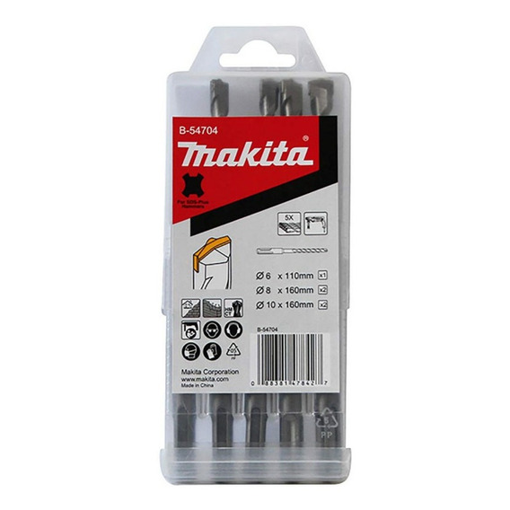 Set Brocas Sds-plus Punto Centro  (5pcs)makita B-54704