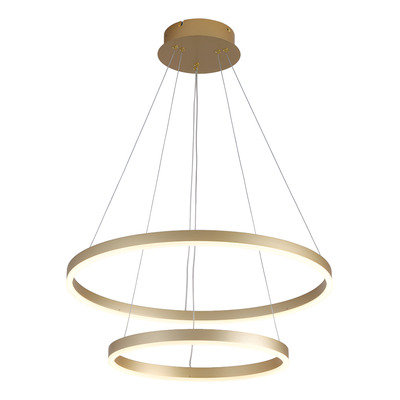 Colgante Aro Doble Led Dorado L8360 60w Alta Potencia Mks 