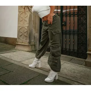 Pantalón Jeans Cargo Para Dama Moda 2023 