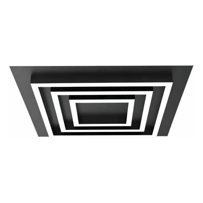 Plafón Aplique Krov Negro 50x50 Led 70w 5600 Lm Luz Desing Negro/frío