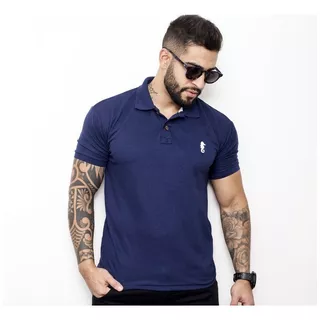 5 Camisa Polo Marine Masculina Slim Fit Algodão Várias Cores