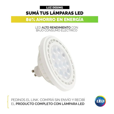 Spot Plafon Cardanico Embutir 4 Luces Apto Led Ar111 Gu10  Blanco