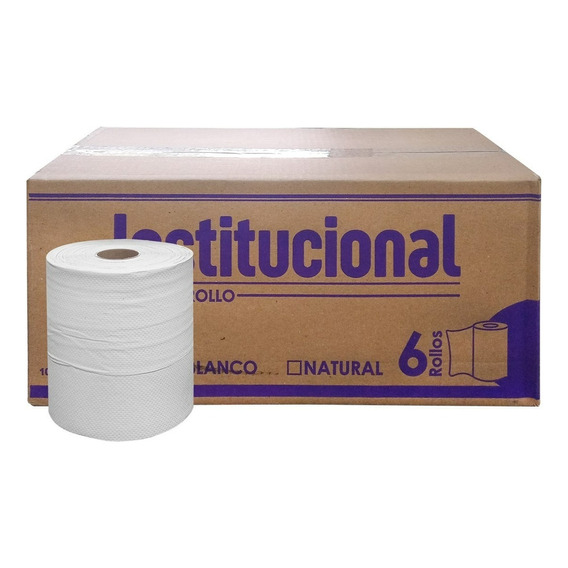 Institucional Toalla De Papel Blanco Caja C/6 Rollos 160 Mts