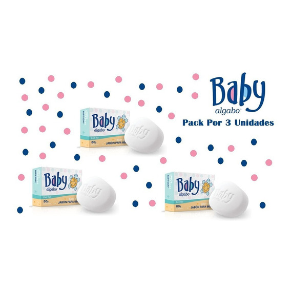 Baby Jabón Para Bebés 80g Con Estuche Algabo X 3 Unidades