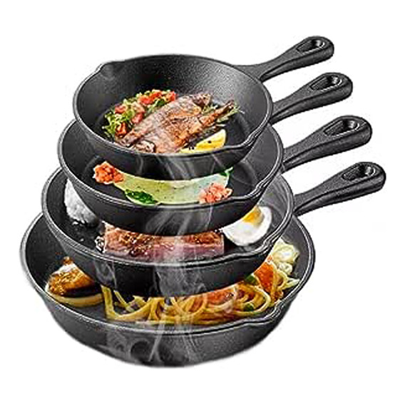 4pcs Sartenes De Hierro Fundido Skillet Set De Sartenes