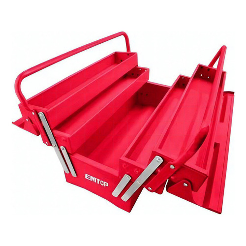 Caja Herramientas Fuelle Metalica Industrial Emtop Etbxs0201 Color Rojo