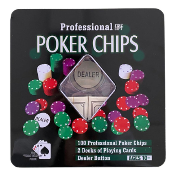 Set De Poker 100 Fichas Con 2 Mazos Poker Chips