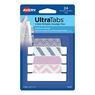 Pestañas Adhesivas Ultratabs Avery Desing X 24 Unid Color Pastel