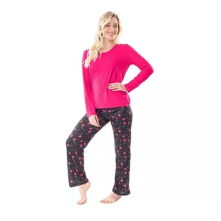 Pijama Mujer Manga Larga Rosas Cocot 7412