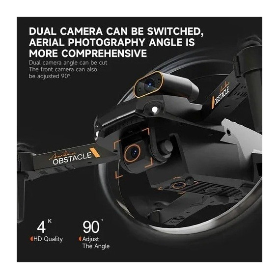 Dron Con Doble Cámara De 2,4 Ghz Y 4k De Larga Duración Con