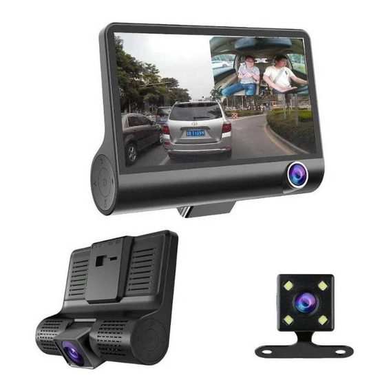 Dvr Para Carro Con Pantalla De 4.3  Cámaras Frontal Reversa