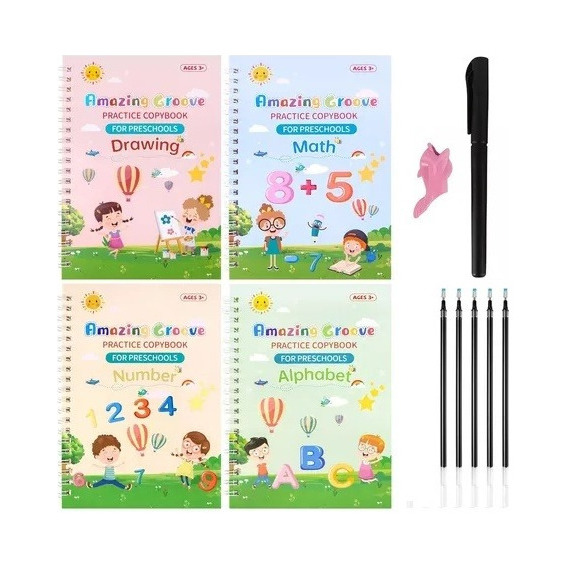 Kit De Cuadernos Mágicos Montessori Reutilizables Preescolar