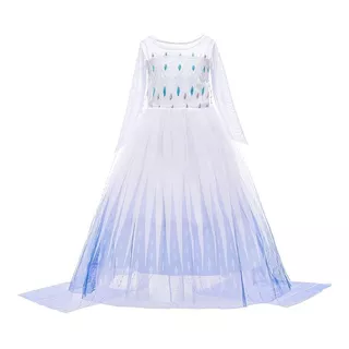 Vestido Da Elsa Fantasia Frozen 2 Princesa Infantil M6