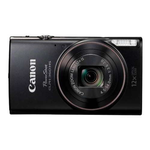  Canon PowerShot ELPH 360 HS compacta color  negro