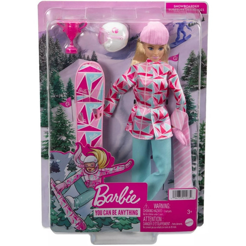 Barbie Mattel Muñeca Tabla Snowboard Rubia 27 Cm Liquidacion