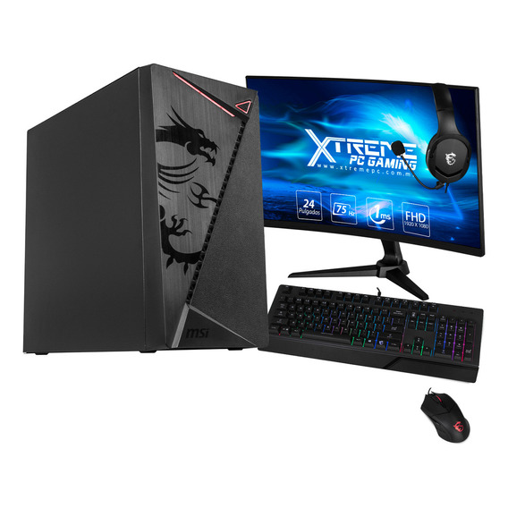 Xtreme Pc Gaming Msi Amd Radeon Vega Renoir Ryzen 7 5700g 16gb Ssd 500gb 3tb Monitor Curvo 24 Wifi