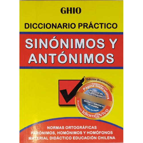 Sopena Diccionario Antónimos Y Sinónimos, De Ghio., Vol. 1. Editorial Sopena, Tapa Blanda En Español, 2012