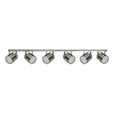 Riel 2 Metros 6 Spot Acero Móvil Cilindro Ar111 Apto Led 