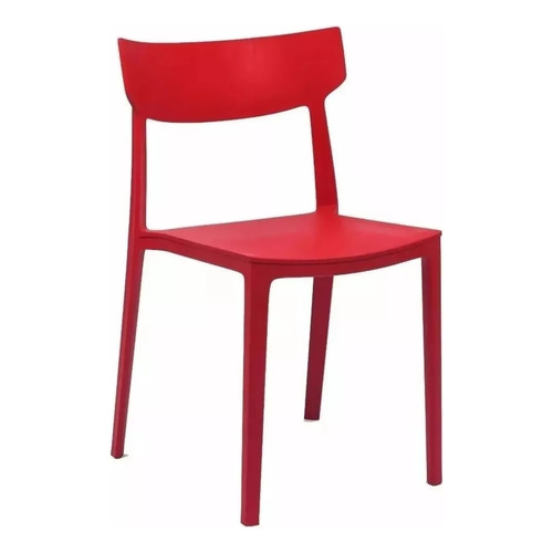 Silla Rio Cocina Comedor Apilable Jardín Exterior Plástica Color de la estructura de la silla Rojo