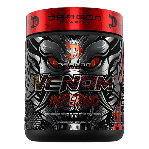 Suplemento en polvo Dragon Pharma  DRAGON VENOM Venom Inferno l-tyrosina sabor cotton candy en bote de 280g