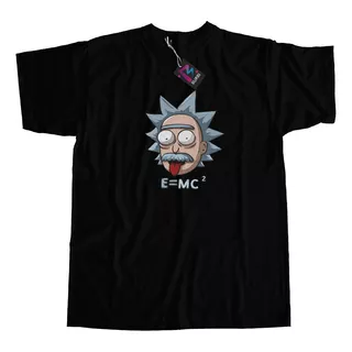 Remera Rick & Morty Einstein E=mc2 Efecto Bordado