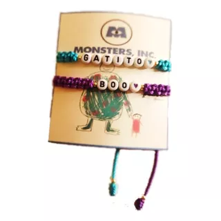 Par De Pulseras Pareja Amistad Monster Inc