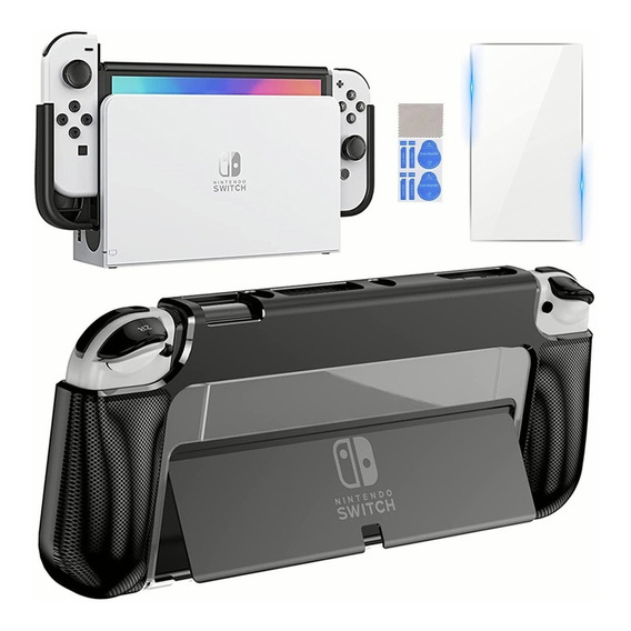 4 En 1 Kit Funda Mica Protector Para Nintendo Switch Oled 