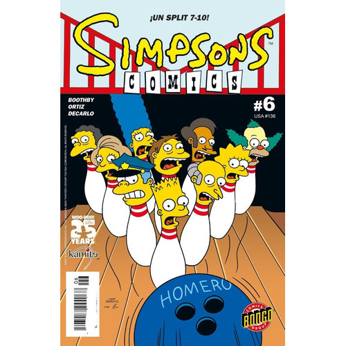 Simpsons Comics 6, De Matt Groening / Ian Boothby. Editorial Kamite, Tapa Blanda En Español, 2014
