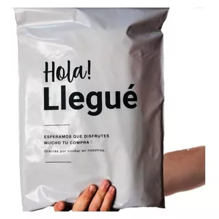 Bolsa Ecommerce Hola Blanco Con Negro 30x45 Diseño Prem X50u