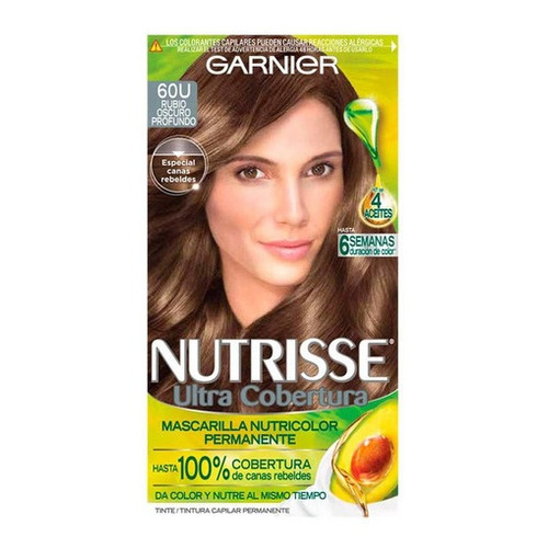 Kit Tintura Garnier  Nutrisse coloríssimos Mascarilla nutricolor permanente tono 60u rubio oscuro profundo para cabello