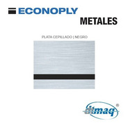 Plástico Laserable Econoply Plata Cepillado / Negro 60x40