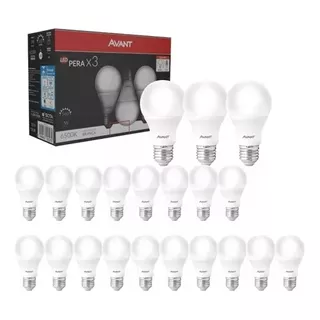 Kit 21 Lâmpadas Led 7w 6500k Biv  Bulbo Soq E27  Avant