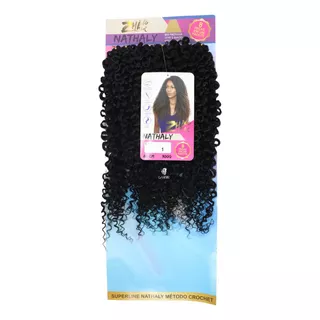 Cabelo Cacheado Bio Proteina Nathaly 80 Cm 320 Gr Crochet Cor Preto Cor 1