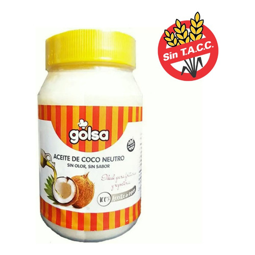 Aceite De Coco Neutro. 450g. Golsa