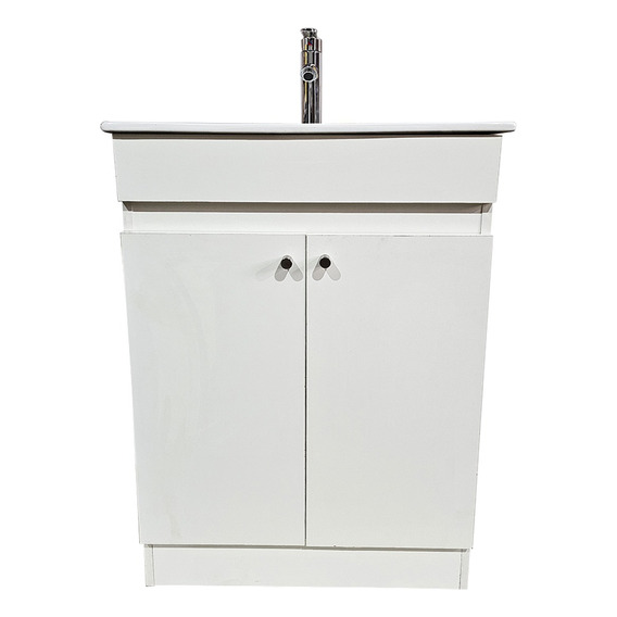 Vanitorio Modern Space MS-6047B de 60cm de ancho, 82cm de alto y 47cm de profundidad con bacha y mueble color blanco con un agujero para grifería