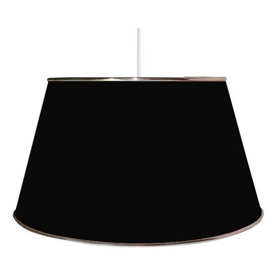 Lampara Colgante Pantalla Negra Y Cromo Apto Led Luz Desing