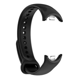 Pulseira De Silicone Conector Metal Para Xiaomi Mi Band 8 Cor Preto