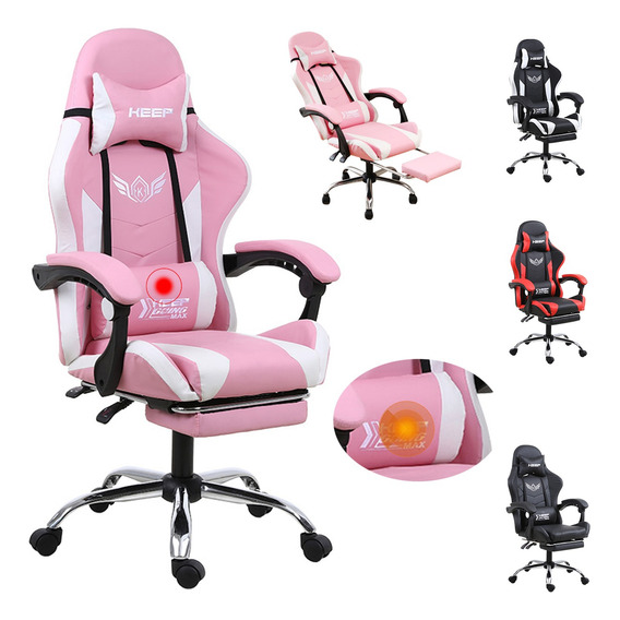 Silla Gamer Reclinabl Eergonomica Con Masaje Lumbar