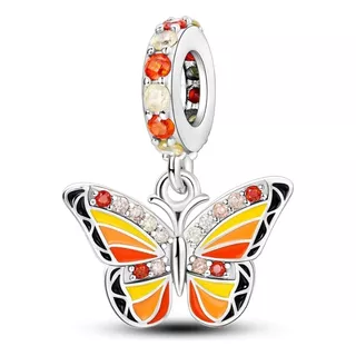 Charm Mariposa Monarca Plata Ley 925