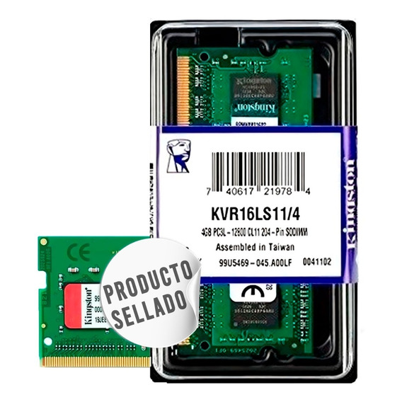 Memoria Ram Pc3l /  4gb  /  1600mhz  Laptop Kingston