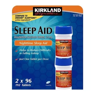 Sleep Aid Kirkland Auxilio Sueño Nocturno 192 Tabs Duerme Bi Sabor Neutro
