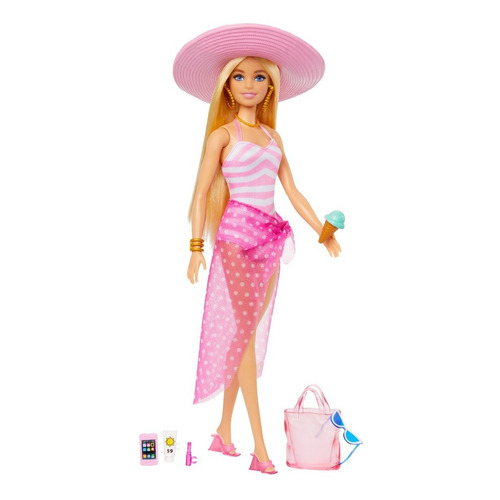 Barbie La Película Muñeca Día De Playa Con Accesorios