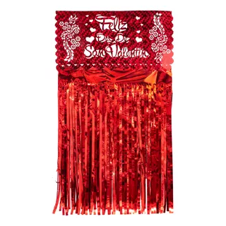 Papel Picado- Cortina Metálica San Valentín 5 Piezas