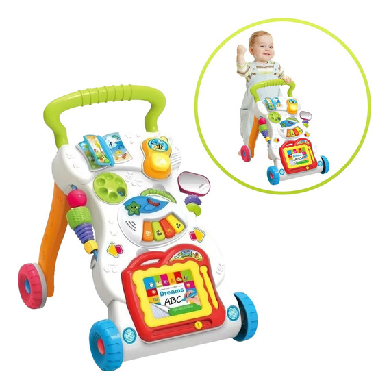 Andador Para Bebe Musical Caminador Juguetes Interactivos Color Blanco