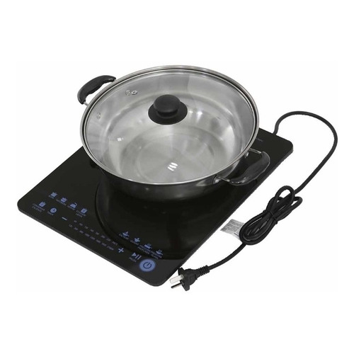 Cocina Anafe Táctil Eléctrico Inducción 2100w + Olla Env Color Negro
